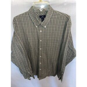 Dockers Dress Shirt Mens Size XL Gray Striped Button Up Long Sleeve